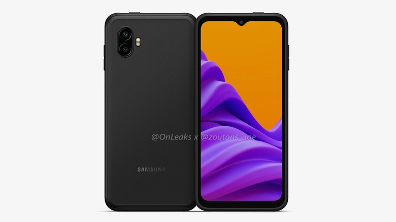Leaked front and rear view of the Samsung Galaxy XCover Pro 2.