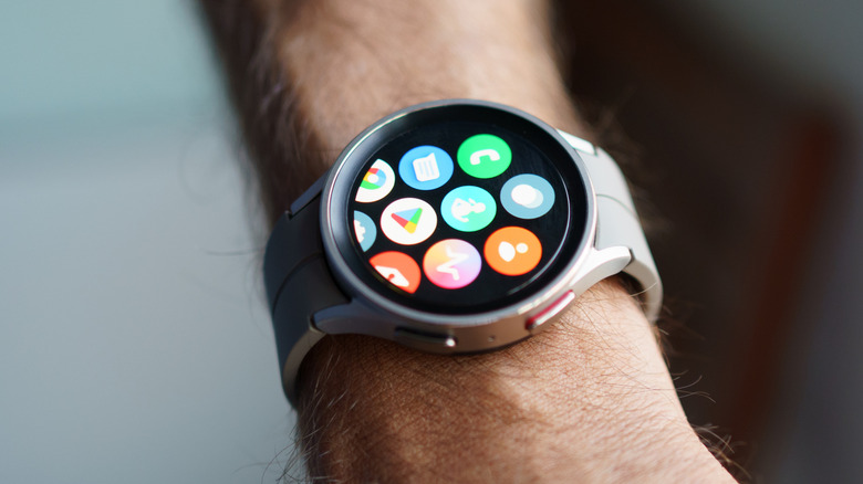 A person wearing Samsung Galaxy watch.