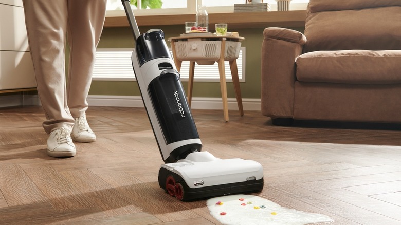 Roborock Dyad Pro cleaning cereal spill