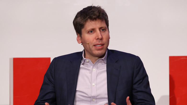 Sam Altman speaks at a conference in Berlin, Germany