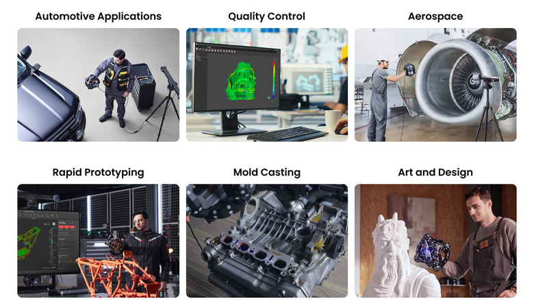 Examples where Revopoint Trackit is being used in various industries