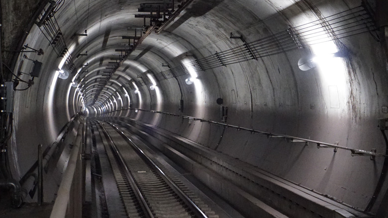 Underground train tunnel