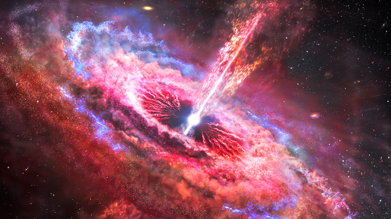 Black hole eating matter
