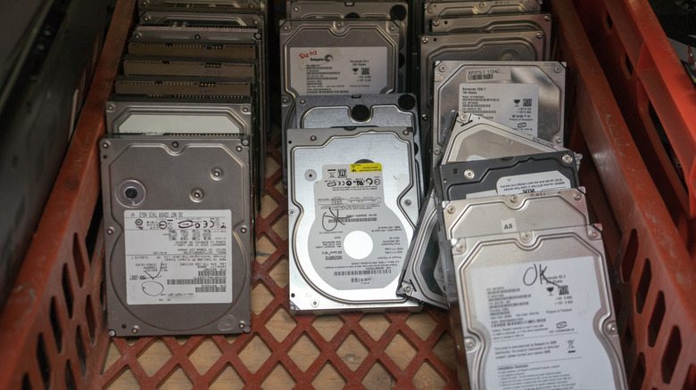 A collection of HDDs