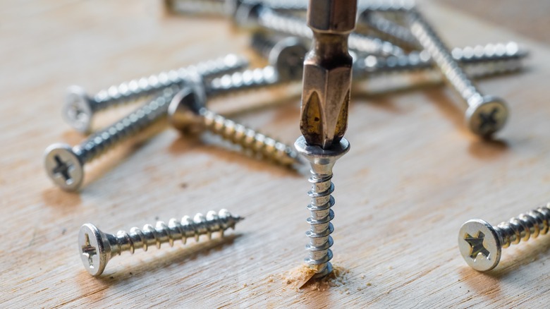 Screwdriver in a screw