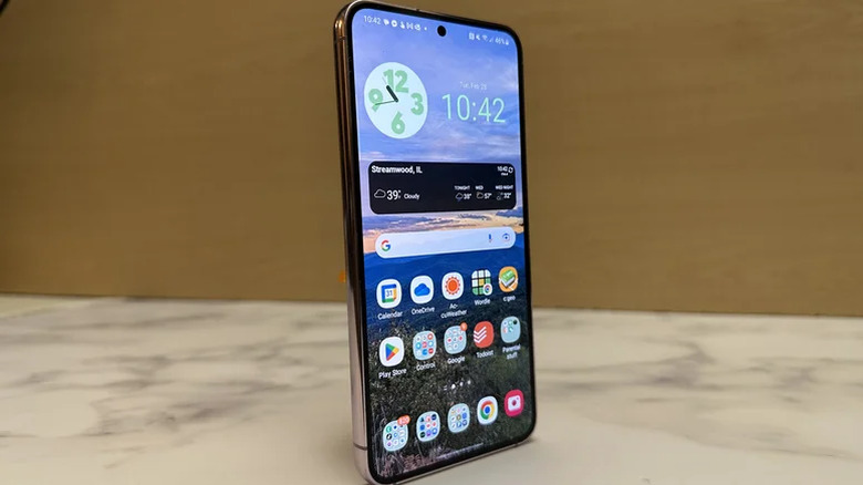 Samsung Galaxy S23 set on table