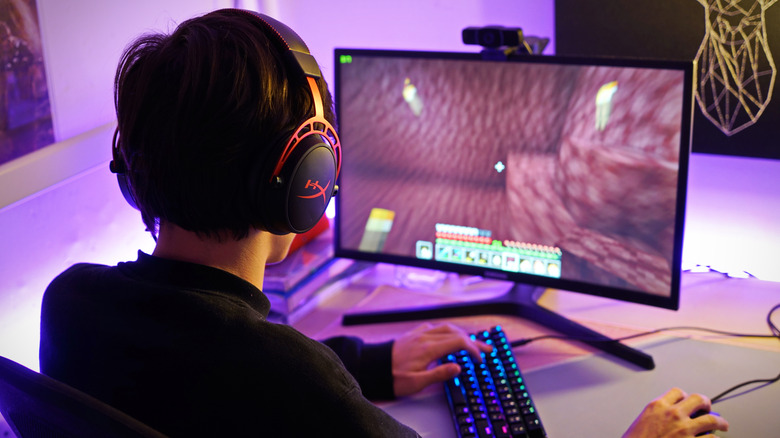 Player exploring Minecraft world