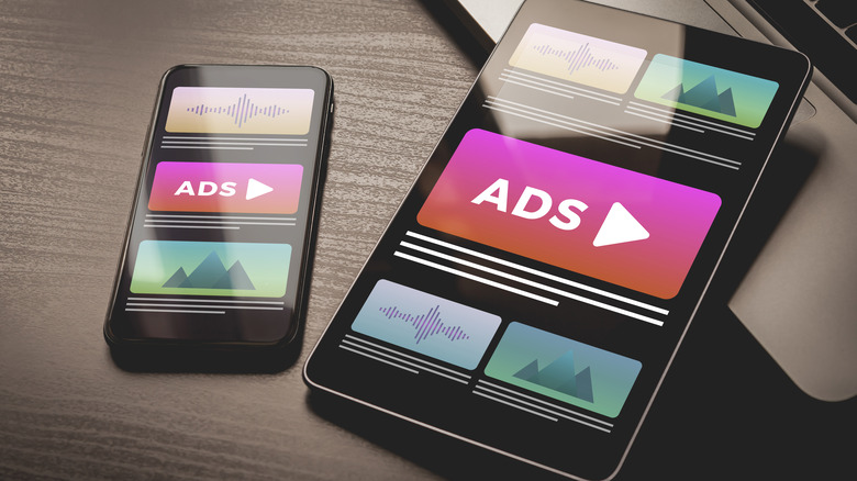 A mockup for ad display on mobile devices