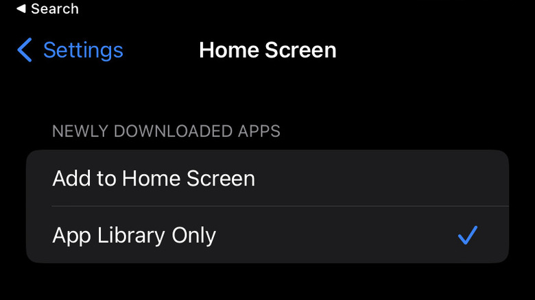 Home screen settings