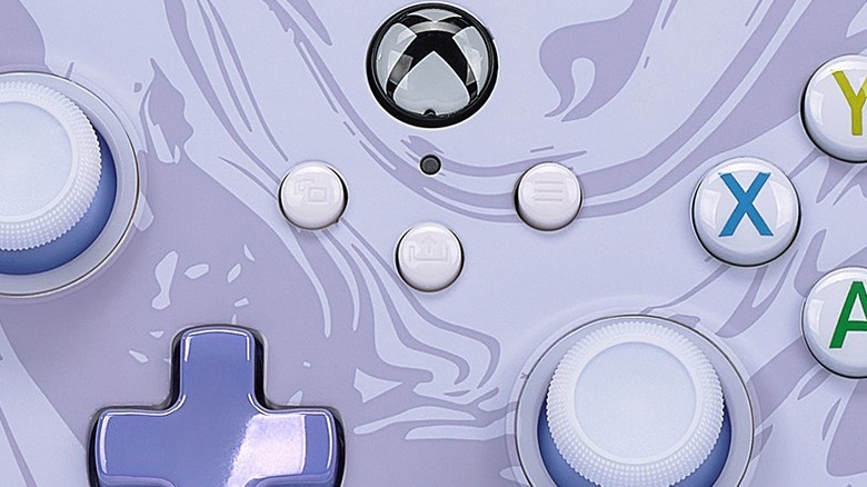 A purple camo PowerA Xbox controller.