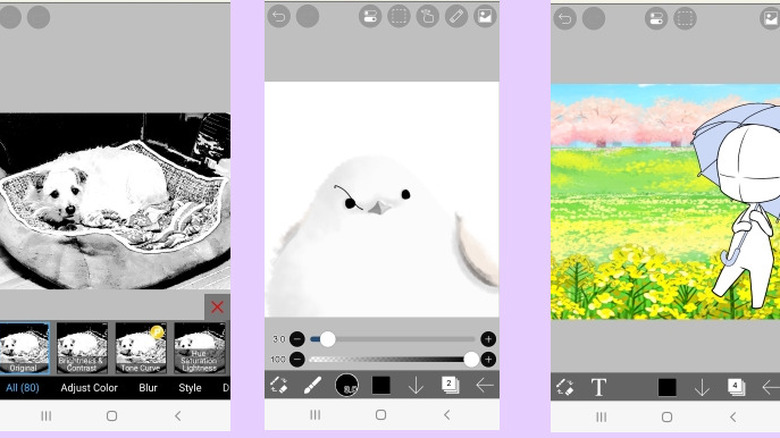 Three screens using ibis Paint X