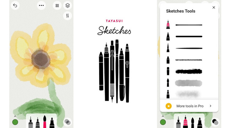 Three images made with Sketches app