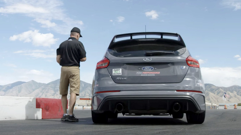 Rear view of Ford Focus RS at Ford Racing School