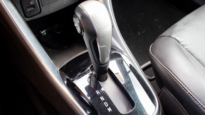 Automatic car shifter in park mode.