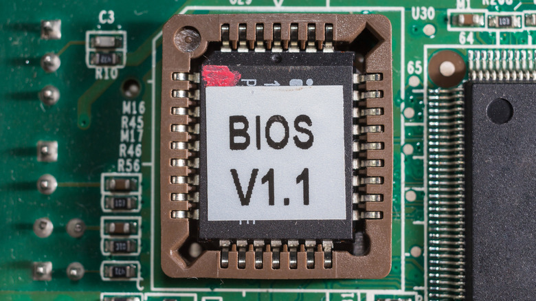 BIOS chip on a motherboard