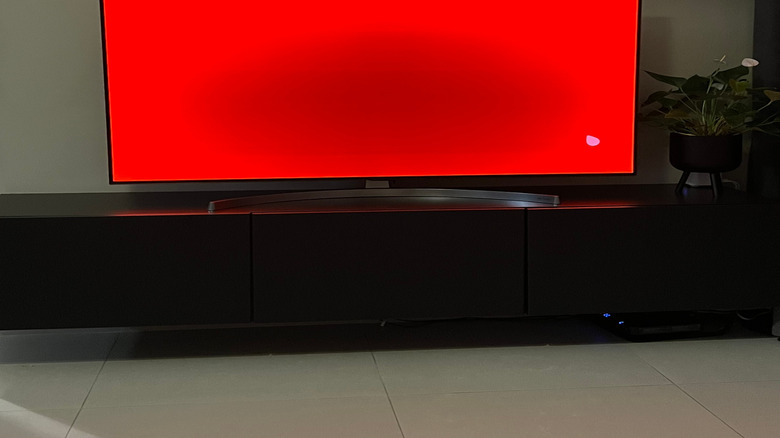 Burn-in on an OLED TV.