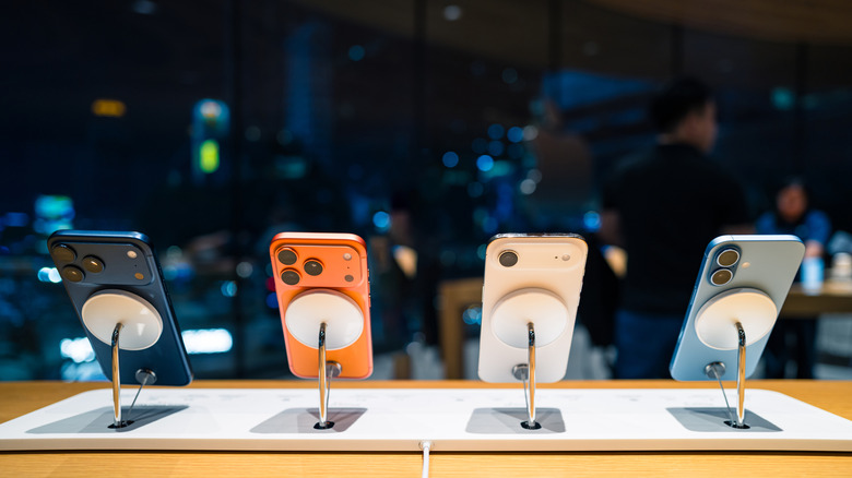 The iPhone 17 series is on display at a store