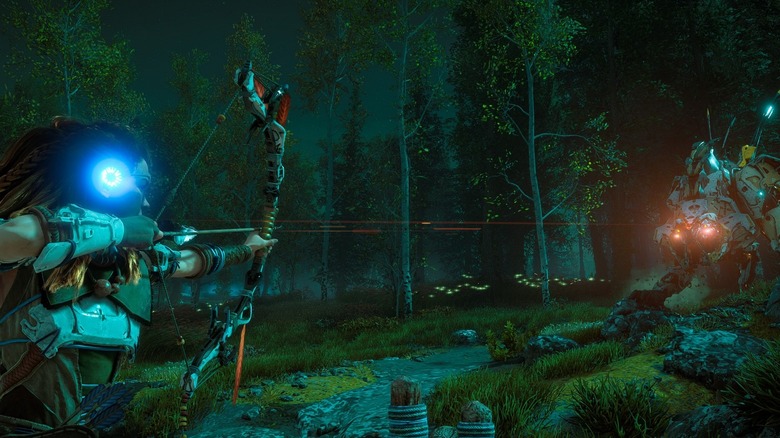 Aloy fighting a Ravager
