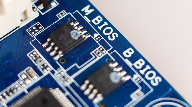 Twin BIOS chips on a motherboard