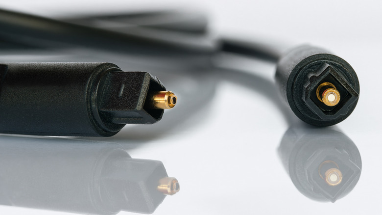 Close up of optical cable