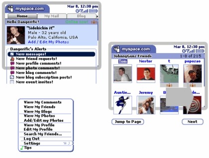 MySpace on the Sidekick
