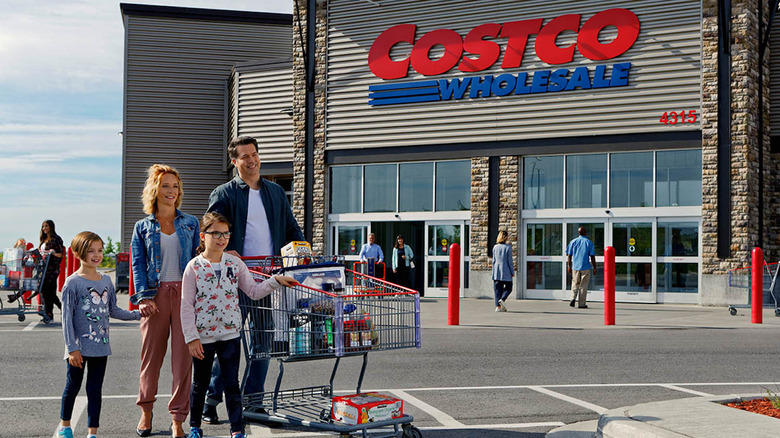 Family shopping at Costco