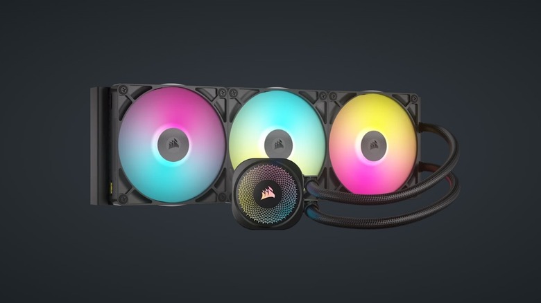 Corsair's 420mm RGB AIO cooler over a dark background