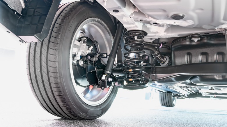 Suspension system under a car