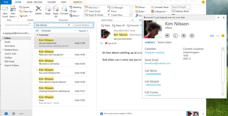 outlook skype