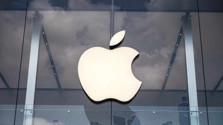 Apple logo on window 