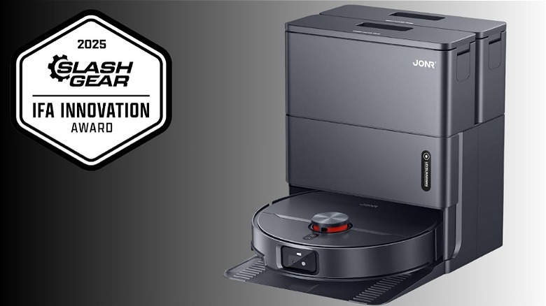 JONR robot vacuum with SlashGear Innovation Award badge