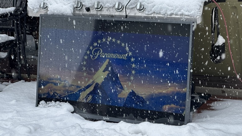 TV in the snow