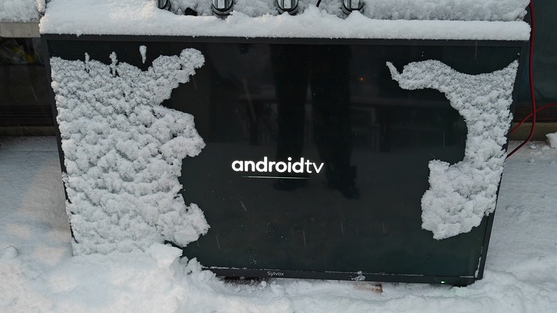 TV in the snow