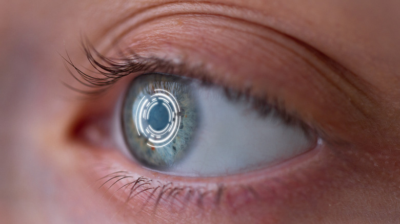 smart contact lens on eye
