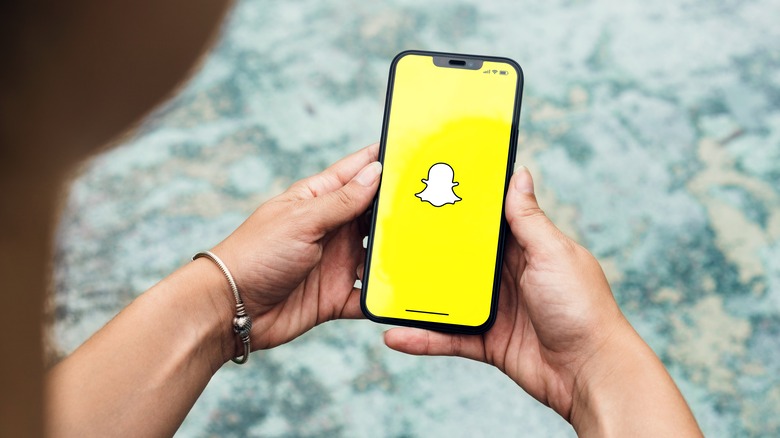 Person using Snapchat
