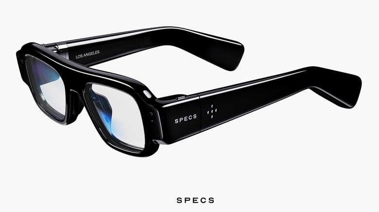a closeup view of the Specs Augmented Reality Glasses by Snap Inc.