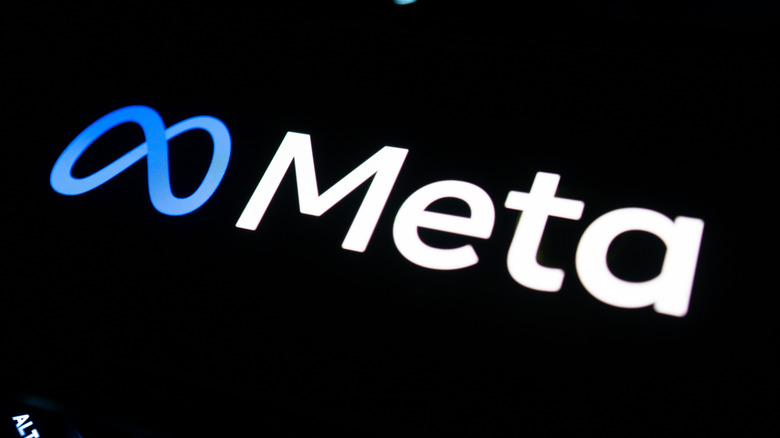 The Meta logo against a black background.