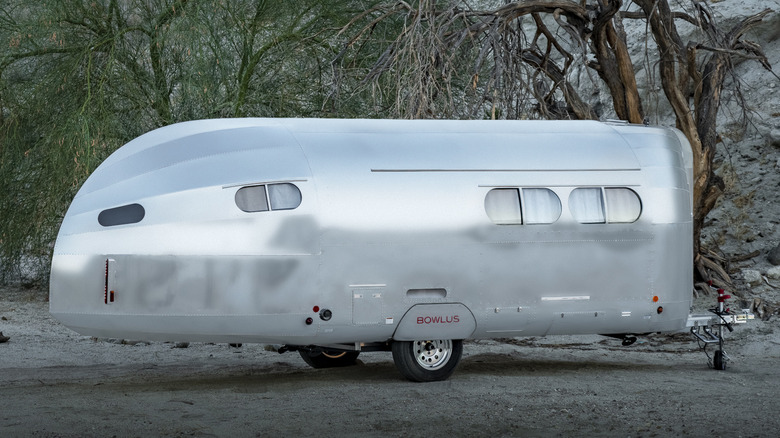 Bowlus Heritage trailer unhitched parked