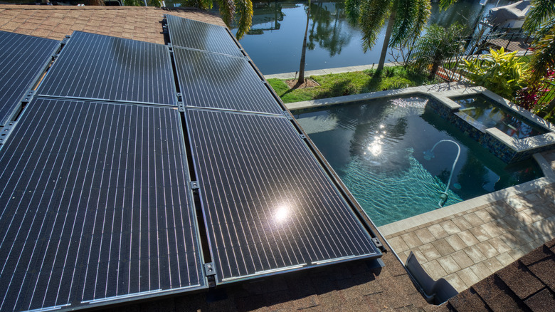 solar panels near pool