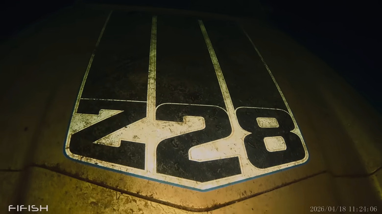 sunken camaro Z28 captured with drone
