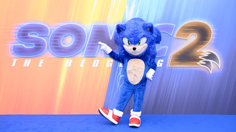 Sonic mascot at Sonic 2 premiere