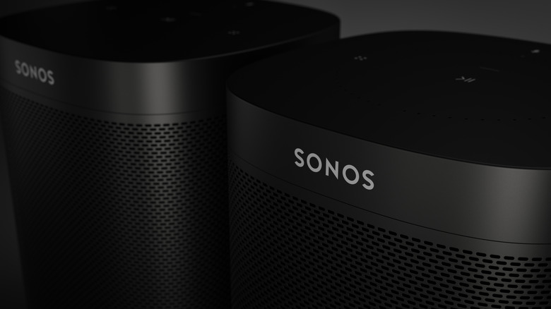 A pair of Sonos speakers