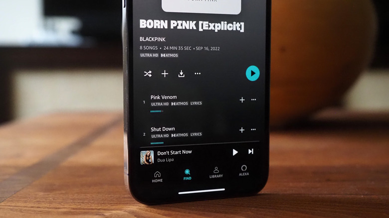 Amazon Music app playing Atmos music