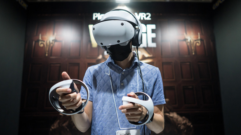 Person playing PlayStation VR2