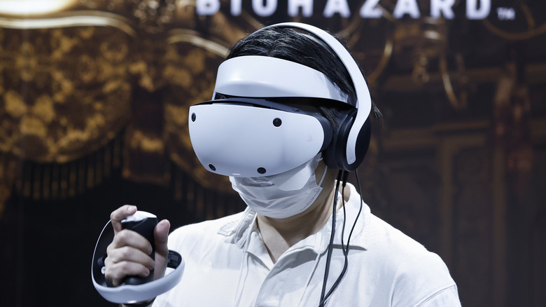 Person wearing PS VR2