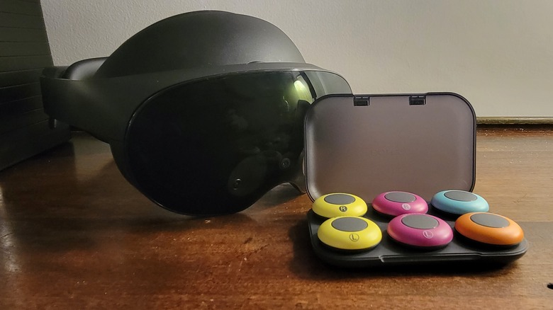 The mocopi sensors with a Quest Pro