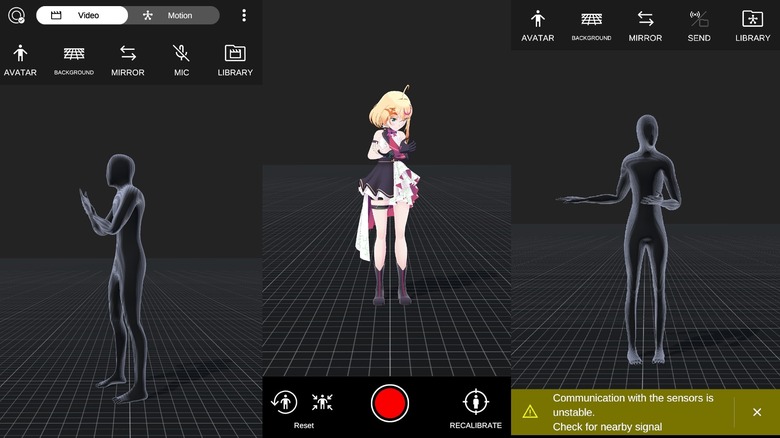 Screenshot from the app