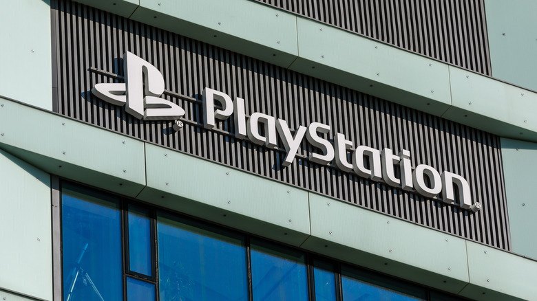 PlayStation company name on outside of building