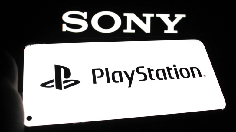 A Sony logo behind a PlayStation logo.