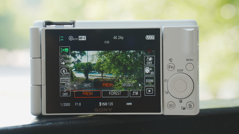 Interface de filmagem Sony ZV-1 II